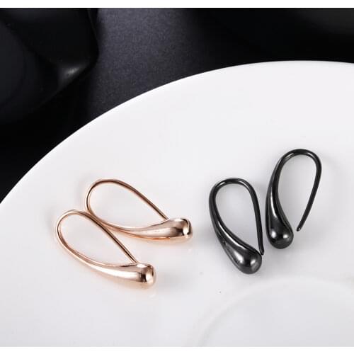New hot 18K gold black color 925 Sterling Silver Water drop Earrings for Woman High Quality Fashion party Jewelry Holiday Gifts