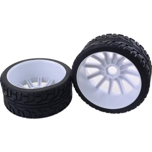 1/8 RC Car Rubber Tyres Plastic Wheels for Redcat HSP HPI Hobao Kyosho Team Losi Carson 1/8 On-road Car 2PCS White/Orange/Black