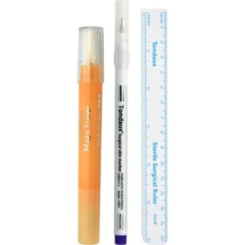 1 Pc Tattoo Microblading Eyebrow Skin Marker Pen With Measure Ruler Disposable Positioning Point Line Scribe Makeup Tools