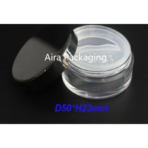 10G 10pcs30pcs50pcs High Quality Empty Round Loose Powder Case with Rotating Sifter Plastic Clear Makeup Loose Powder Case