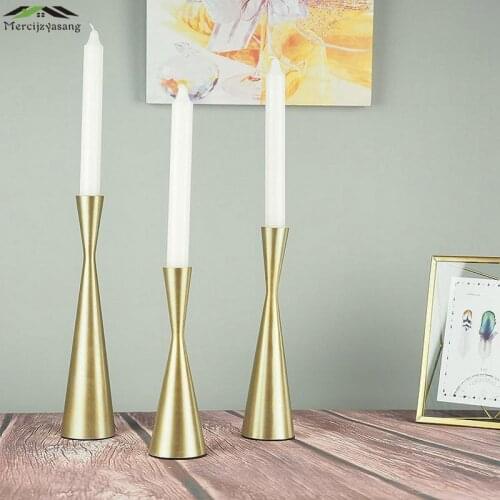 3PCS Simple European Style Candlestick Metal Iron Candle Holders for Wedding Dinner Birthday Decoration Candelabra GZT016