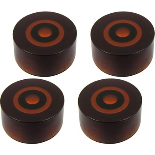 FLEOR 4pcs Amber Guitar Knobs Tone Volume Speed Control for LP Style Guitar Parts