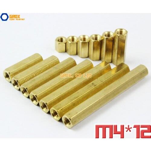 50 Pieces Brass M4 x 12mm Female PCB Motherboard Standoff Spacer