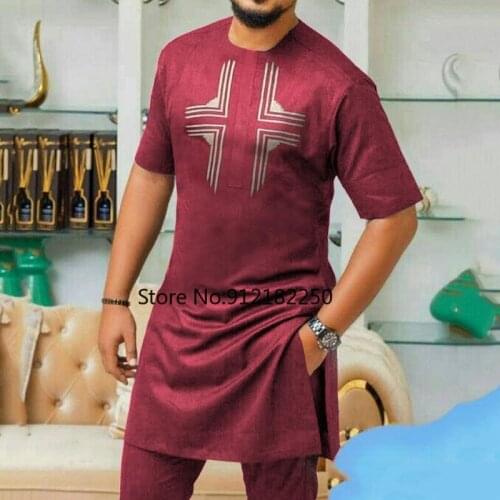 African fashion Muslim ethnic style Dashik mens summer print short-sleeved casual top shirt