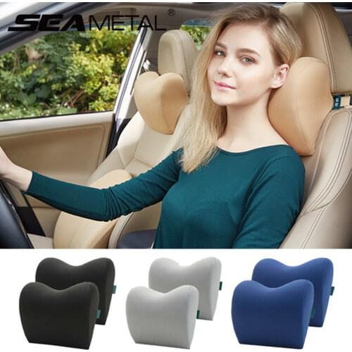 Car Head Pillow Car with Adjustable Strap Car Seat Balanced Softness Memory Foam Travel Pillows Headrests For Relieve Neck Pain