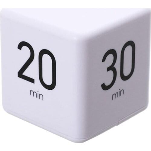 White Clock Timer Alarm Cube Digital Time Management Snooze Function Home Decoration Interesting Kid Kitchen Tool