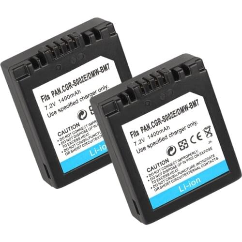 CGAS002E S002E CGA-S002E Battery For Panasonic S002 DMC-FZ1 DMC-FZ10 DMC-FZ10EG-K DMC-FZ3B 1400mAh Batteries