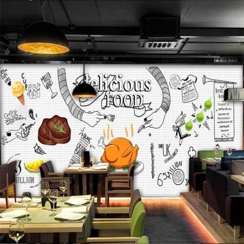 Wellyu Custom wallpaper 3d European and American retro wooden board western restaurant pizzeria restaurant burger shop wallpaper