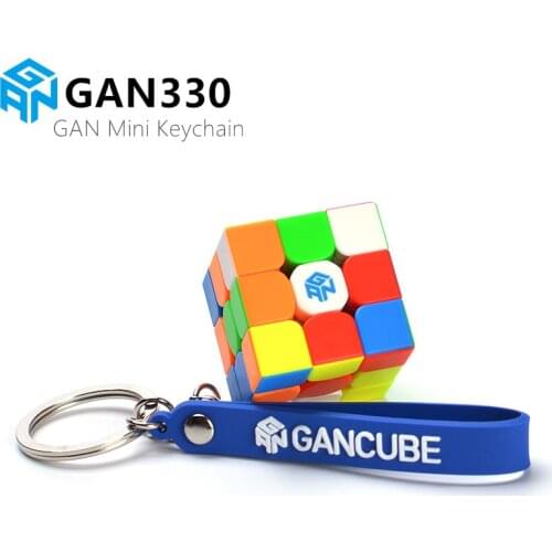 GAN330 KeyChain Cube 3x3x3 GAN 330 Magic Cube Stickerless Speed Puzzle Cubes Key Chain Mini Cube