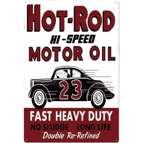 Hot-Rod Motro Oil Poster, Retro Metal Tin Sign Plaque Poster Wall Decor Art Shabby Chic Gift