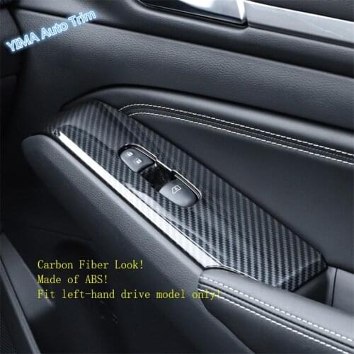Lapetus Auto Styling Inner Door Armrest Window Switch Control Cover Trim Fit For Nissan Teana Altima 2019 2020 Carbon Fiber ABS