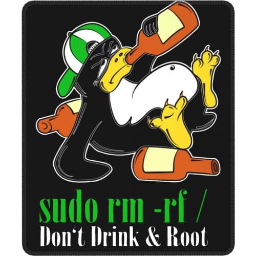 Linux Penguin Sudo Rm Rf Root Developer Mouse Pad Programmer Programming Coding Nerd Mat Pads Rubber Computer Keyboard Desk Pad