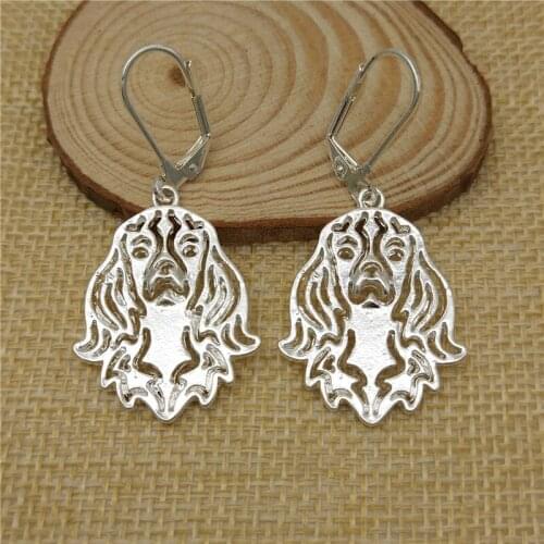 LPHZQH Fashion Cute Cavalier King Charles Earings For Women Girl Pet Dog Drop Earings Trendy Jewelry Christmas Birthday Gift