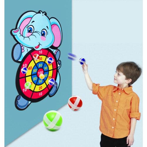 Target Sticky Ball Throw Dartboard Sports Creative Shooting Balls Games Cartoon Animal Cloth Toys Kid Educational Catapult Board