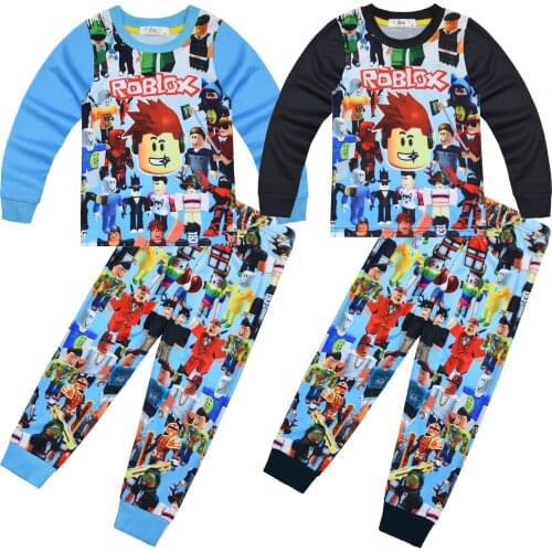 2021 New Game Cartoon Printing ROBLOxing Childrens Sports Leisure Home Service Suit Long-Sleeved Two-piece Pajama Pants Sets