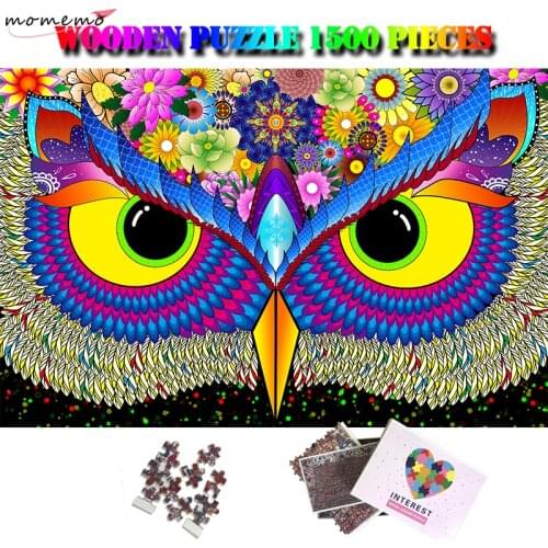 MOMEMO Owl 1500 Piece Jigsaw Puzzle Creative Giant Difficult Adults Brain-challenging Wooden Puzzle Toys 1500 Puzzles Home Decor