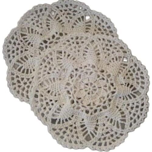 HOT Handmade cotton round placemat cup coaster mug kitchen wedding table place mat cloth lace Crochet tea coffee doily dish pad