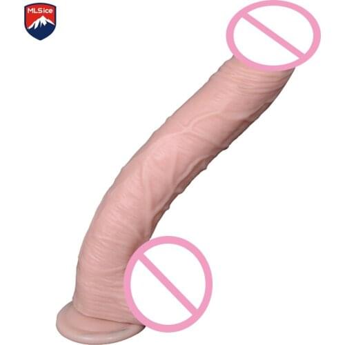 Realistic Very Big Dildo 33.5*5cm Huge Penis Dick With Strong Suction Cup Anal G-spot Dildo Penis Vibrator Sex toys for women