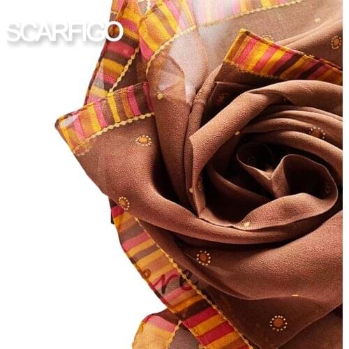 SCARFIGO 2021 Women Summer Silk Scarves Neck Warps 50*50cm Square Scarves Print Foulard Female Headband Kerchief Bandana Tie