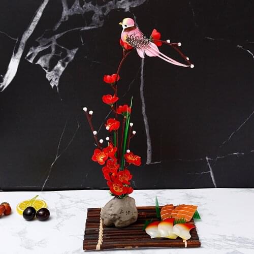 Plate tray dosh seafood Sushi Decorating Flowers and Plants Artistic Conception Decorating Small Ornament Creative Peach blossom