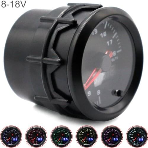 52mm 2 Inch Dual Display 8-18V Universal Car Voltmeter 7 Color Backlight LED digital display NPT 1/8 Sensor For Cars Motorcycle