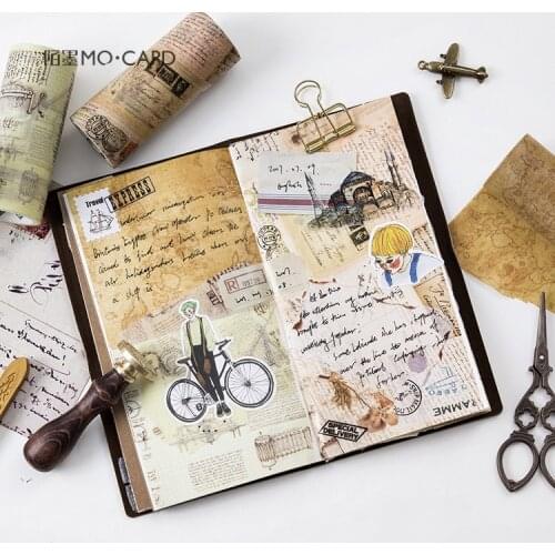 10cm*5m Creative DaVinci Notes Vintage Map Washi Tape Creative Adhesive Tape DIY Scrapbooking Sticker Label Masking Tape