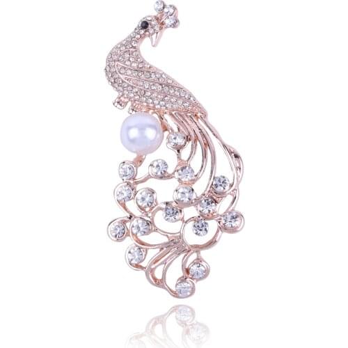 Peacock Brooches For Women Large Vintage Animal Pin Luxury Fashion Rhinestone Brooch High Quality Party Jewelry Scarf Buckle