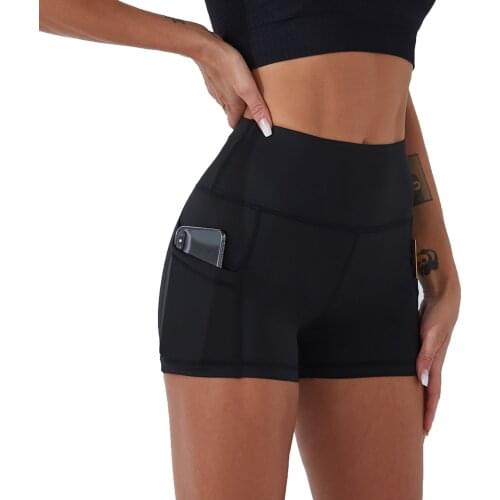 Women Workout Shorts High Waist Lifting Push Up Tight Gym Shorts Leggings Phone Pocket Bicycle Fitness Yoga Shorts Pants