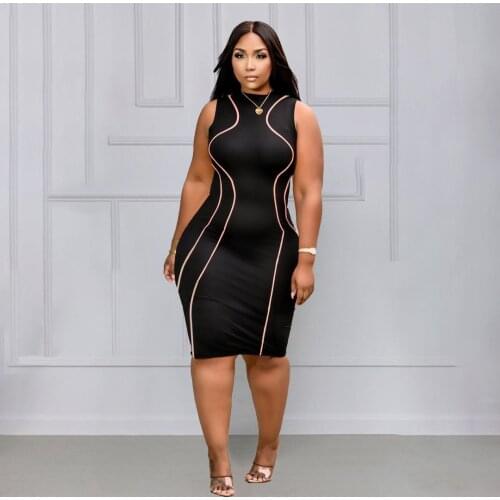 Plus Size Clothing Sexy Midi Dress Party Tight Club Outfits 2021 Women Summer Clothes Bodycon Sleeveless Elegant Dresses 5XL 4XL