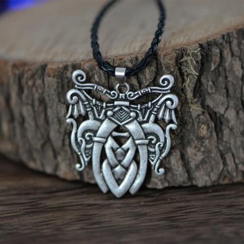 LANGHONG 10pcs Norse Odins Necklace Viking Necklace For Men Talisman Jewelry