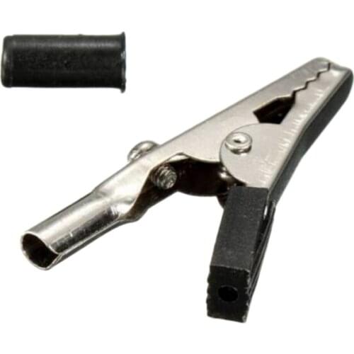 2Pcs Red Black Alligator Clips Clamp to 4mm Banana Female Jack Test Adapter