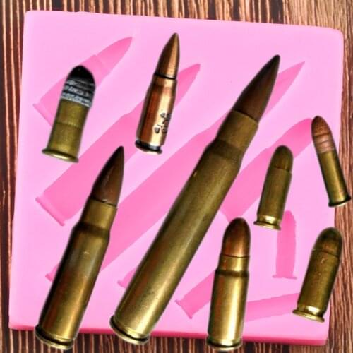3D Bullets Silicone Molds DIY Sugarcraft Party Cake Decorating Fondant Mold Cake Baking Candy Clay Chocolate Gumpaste Mould