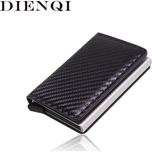 Anti Rfid Blocking Protection Men id Credit Card Holder Wallet Leather Metal Aluminum Business Bank CreditCard Case Cardholder
