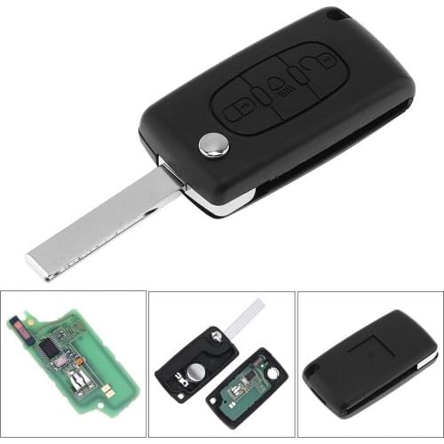 433MHz 3 Buttons Keyless Entry Uncut Flip Remote Key Fob ID46 Chip and HU83 Blade CE0536 for Citroen C3 C4 C5 Models 2005-2011