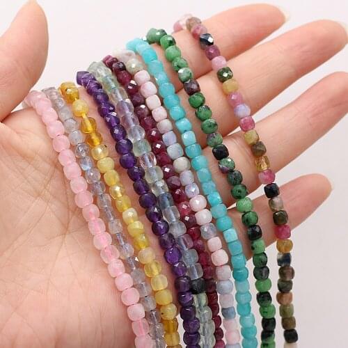 New Style Fashion Natural Stone Beads Section Irregular Square Loose Beads For DIY Necklace Bracelet Earrings Jewelry Accessory