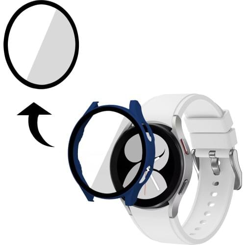 Tempered Film Watch Case For Samsung Galaxy Watch 4 40mm 44mm PC Glass Protector Shell For Galaxy watch4 Classic 42mm 46mm Cover