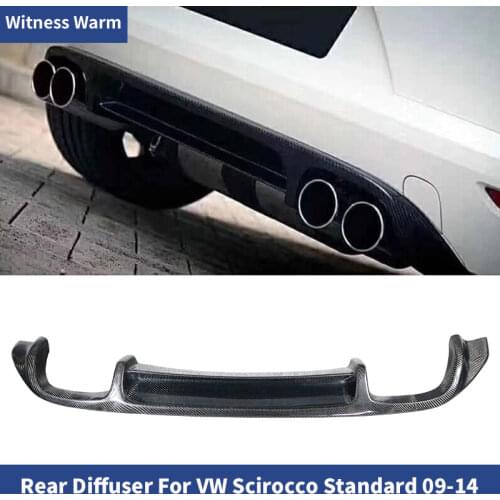 Carbon Fiber / FRP Auto Car Rear Bumper Exhaust Diffuser Lip Spoiler for Volkswagen Scirocco Standard Bumper 2009 - 2014