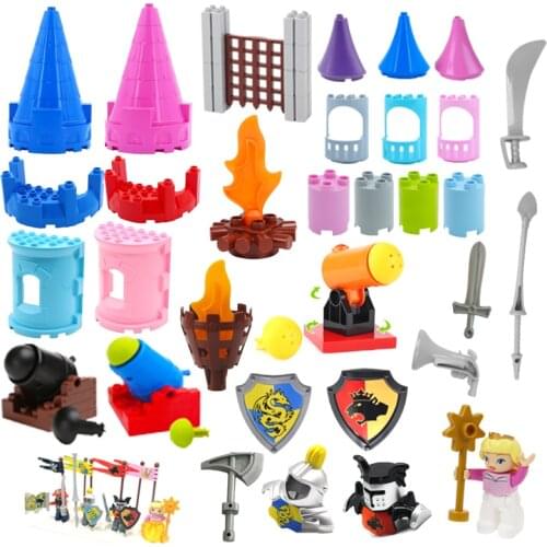 Classic Large Castle Building Blocks Accessories Compatible with bricks Kids Bricks Princess Toys Fortress Torch Flag Tower Gift
