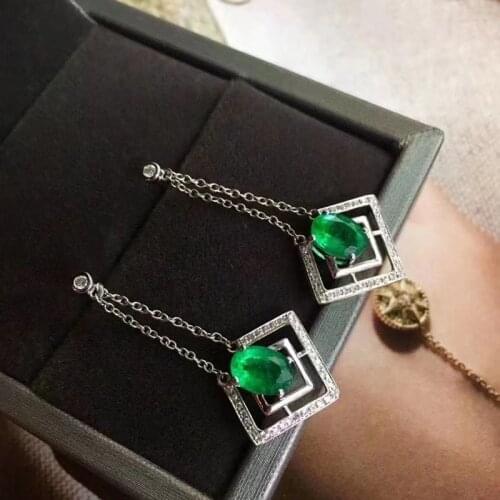 925 Sterling Silver Real Natural Emerald Rings Classic Fine Jewelry New Wedding Wholesale Gift 4*6mm