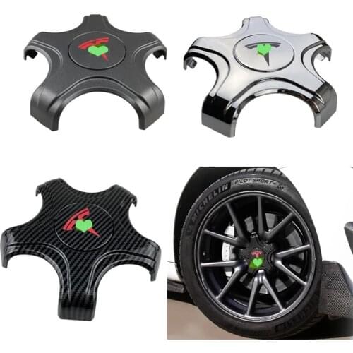 4 PCS Five Claw Wheel Center Caps Hub Cover for Tesla Model 3 Lug Nut Covers Hubcaps Car Decoration Modification ABS 2017 - 2021