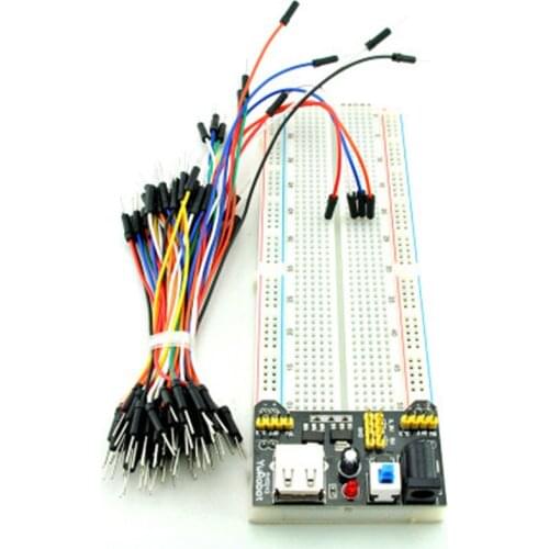 MB102 Breadboard Power Module+MB-102 830 Points Solderless Prototype Bread Board kit +65 Flexible Jumper Wires