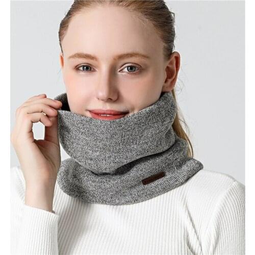 Men Winter Scarf Knit Warm Fur Ring Scarves for Women Outdoor Thick Unisex Snood Sport Neck Scarfs 2021 Fashion