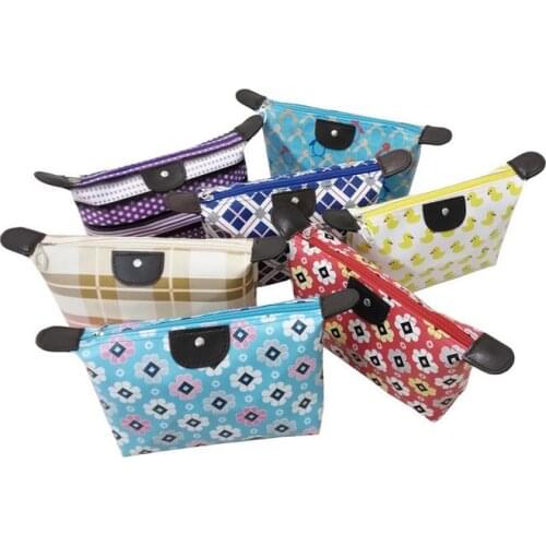 New Arrival Cosmetic Bags Flower Print Dumpling Large Makeup Bag Women Packages Nylon Make Up Bag Wash Organizer bag