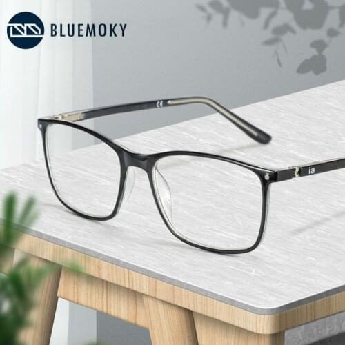 BLUEMOKY Anti Blue Rays Computer Glasses Men Square Frame Acetate Optical Myopia Spectacles Women Blue Light Blocking Eyeglasses