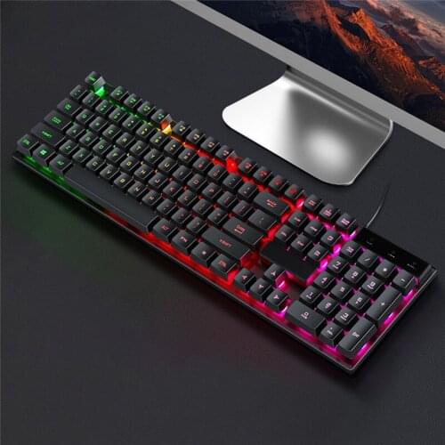 PC Gamer 104 Key USB Wired Keyboard Ergonomic Linear Alternate Action Shaft Backlit Gaming Mechanical Keyboard