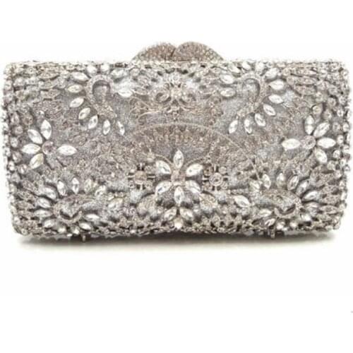 Gift Box Womens Rhinestones Clutch Purse In Evening Purses Bridal Wedding Dress Emerald Crystal Clutches Handbags Bolsa De Mano