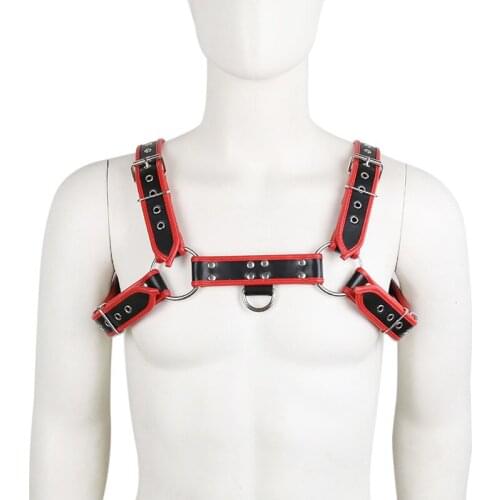 Sexy Men Harness Leather Shoulder Chest Muscle Gay BDSM Fetish Costume Belt Bondage Gay Leather Mens Gay Costume Master Slave