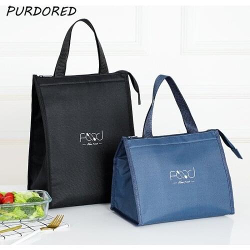PURDORED 1 Pc Portable Unisex Lunch Bags Waterproof Food Picnic Lunch Box Bag Insulated Women Cooler Bags Fresh Bento Pouch