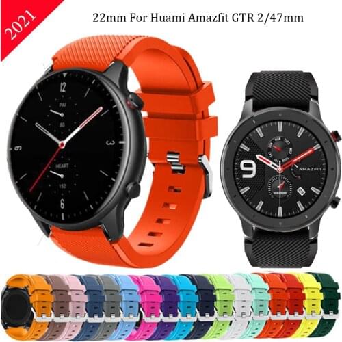 For xiaomi Huami Amazfit GTR 47mm 22mm Silicone Smart watchband For Huami Amazfit GTR 2/2e Strap Replacement Wristband Bracelet