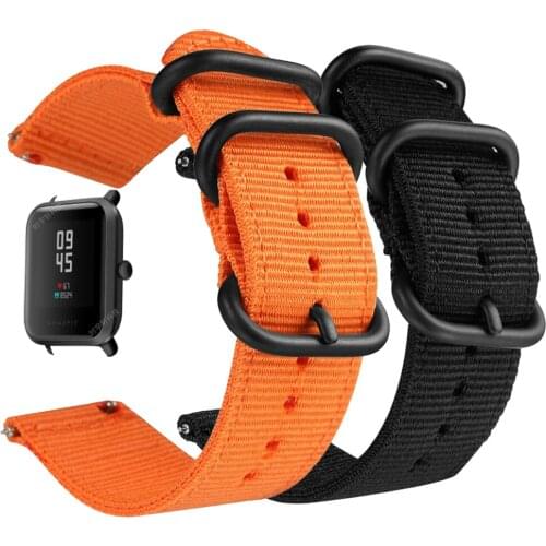 20/22mm Nylon Sport Strap For Amazfit Bip S Gts Bracelet For Xiaomi Huami Amazfit Pace Stratos Gtr 42 47mm Strap